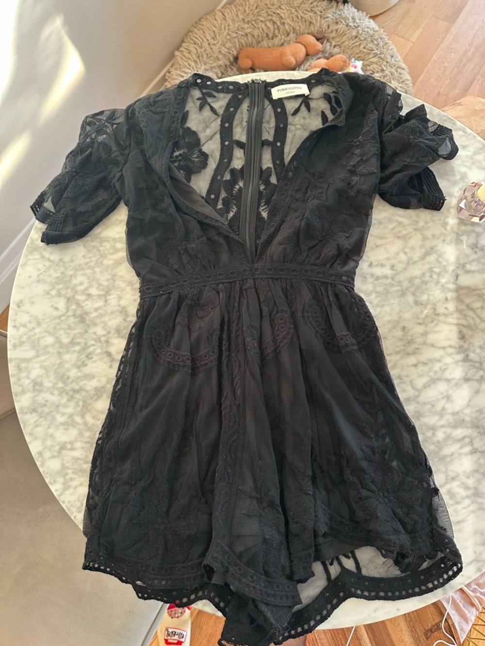 Pinkyotto Black Lace Mini Romper